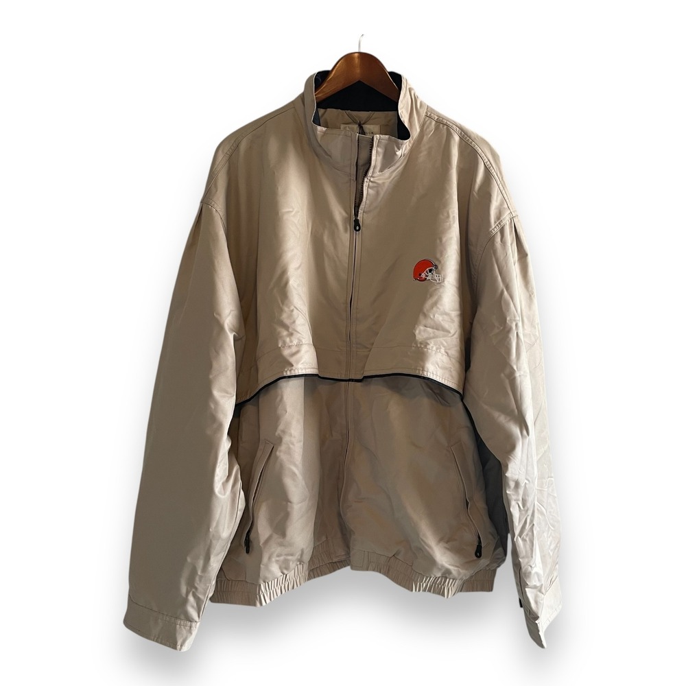 Cutter & Buck‎ Cleveland Browns Jacket Mens XXXL Khaki Full Zip Windbreaker NWT